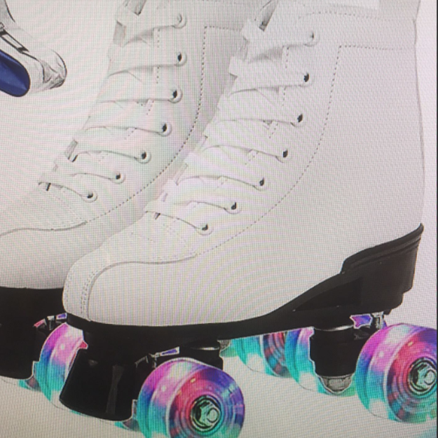 Z-Mkt | White LED Skates for Women and Men - High Top Leather