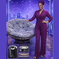 Z-Mkt | Venus Purple Long-Sleeve Flare-Leg Jumper