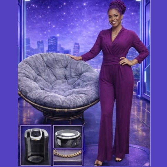 Z-Mkt | Venus Purple Long-Sleeve Flare-Leg Jumper