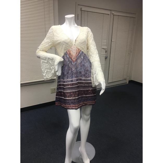 Z-Mkt | Venus Cream & Colorful Lace Knit Dress