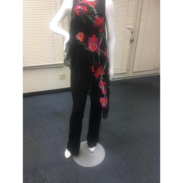 Z-Mkt | Venus Brilliant Poppy Chiffon Overlay Jumpsuit